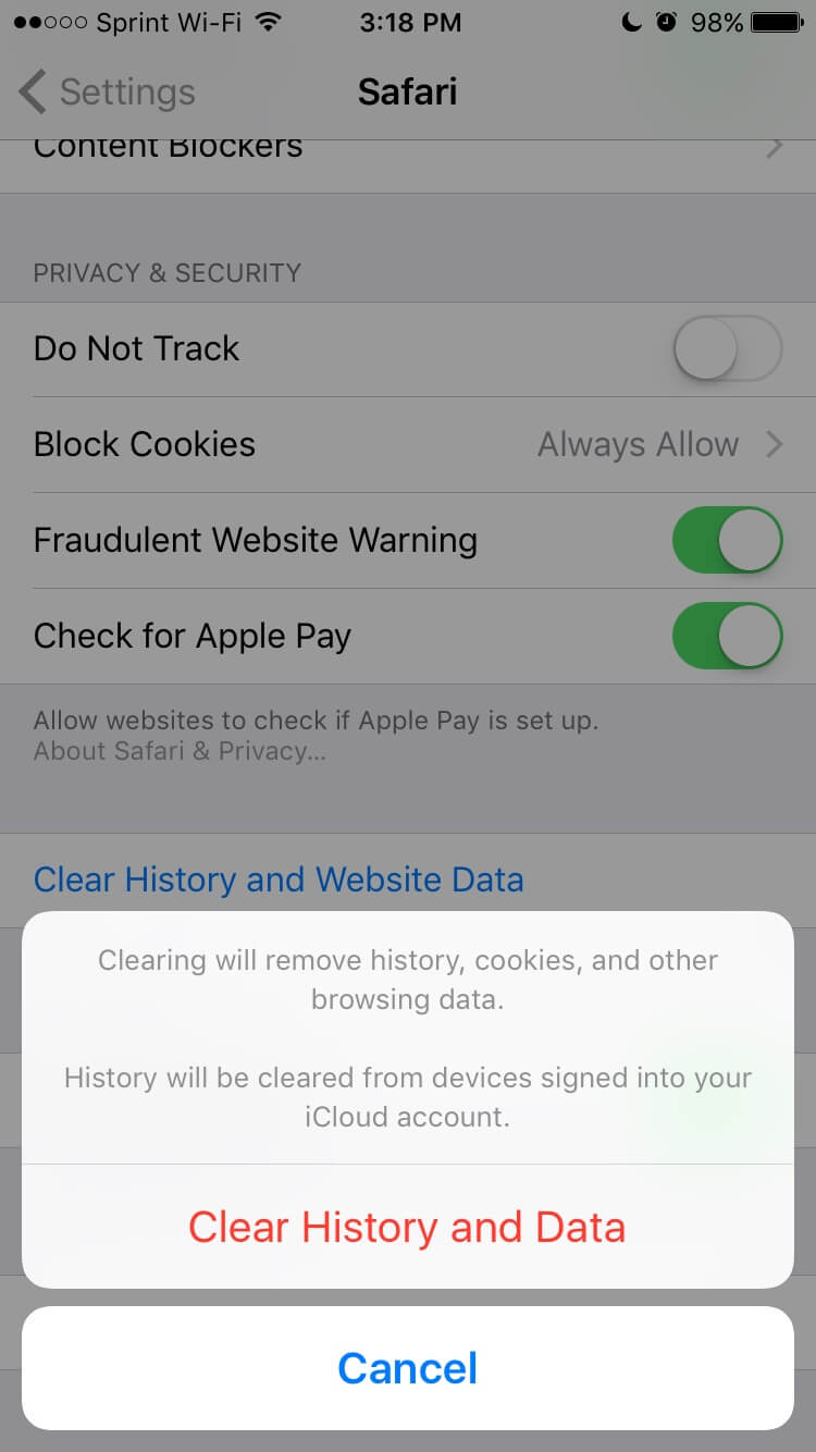 Apple Clear Data